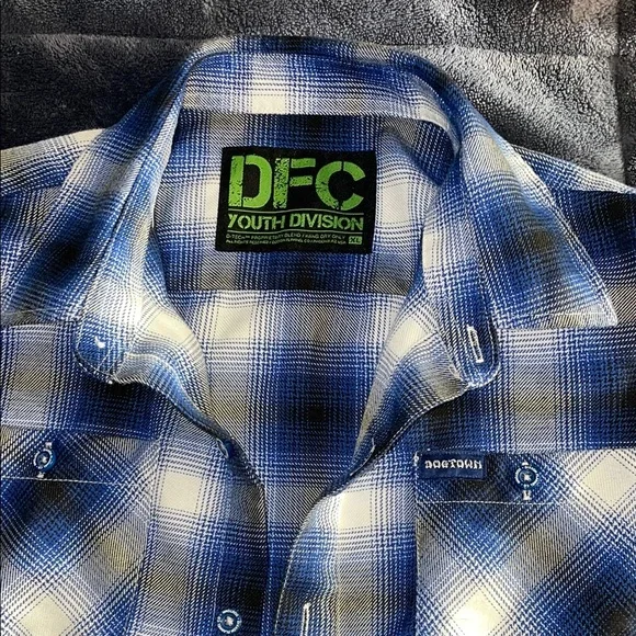 DIXXON DOGTOWN YOUTH Blue and White Flannel - Picture 3 of 5